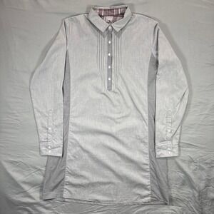 KUHL Gray Kiley Tunic Shirt Dress Pleated Front Casual Long Sleeve Women L